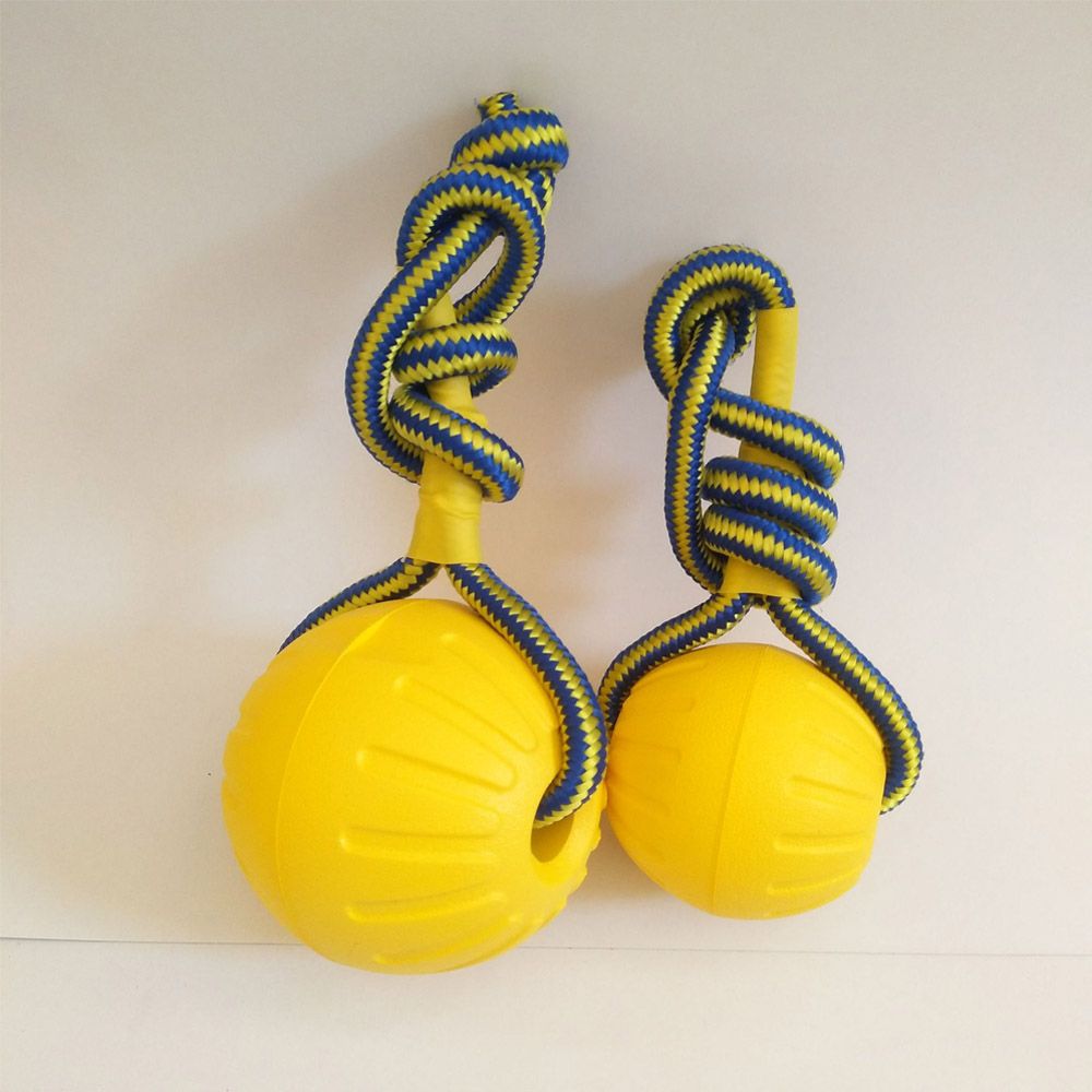 Indestructible Dog Chew Toy - 7cm/9cm amarelo indestrutível bola de borracha