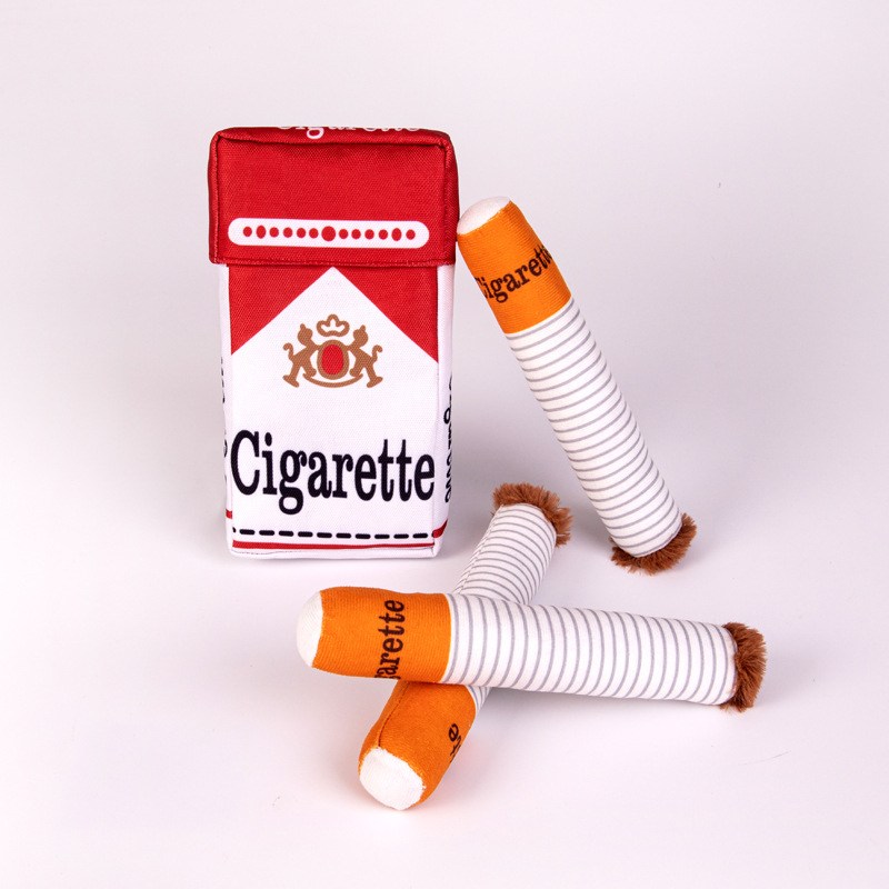 Interactive Squeaky Plush Dog Toy - Cigarros brinquedo do cão imitação charuto