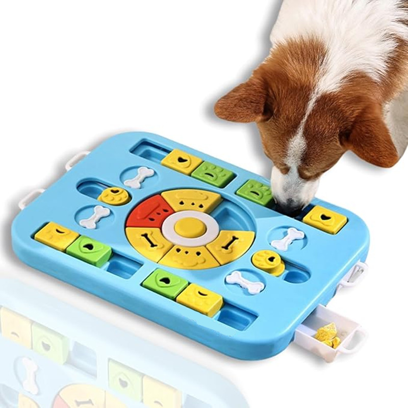 Interactive Squeaky Plush Dog Toy - Brinquedo interativo de quebra-cabeça para cães
