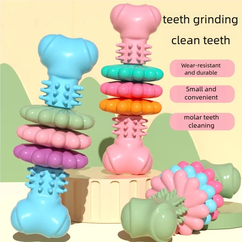 Brinquedo Durável de TPR para  - Teeth Cleaning Dog Chew Bone avaliação e preço
