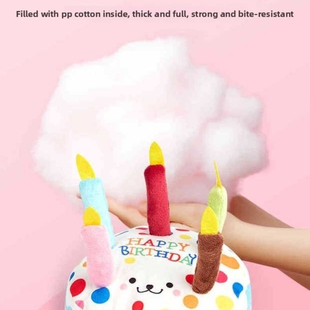 Novo bolo de aniversário brinq - Interactive Squeaky Plush Dog Toy avaliação e preço
