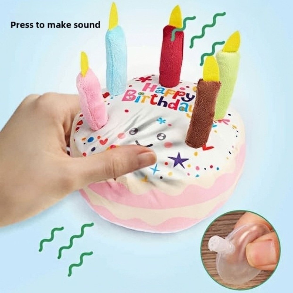 Novo bolo de aniversário brinq - Interactive Squeaky Plush Dog Toy avaliação e preço